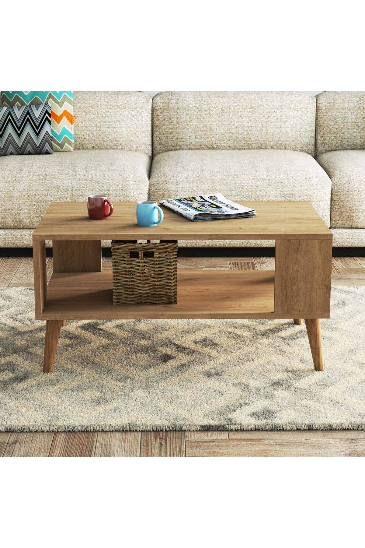 Τραπέζι σαλονιού, με ξυλινα πόδια, 2028 CITY 90χ54χ44,6εκ., All4home